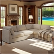 CRO Decor Modern White L-Shaped  Fabric Sectional Sofa-right sofa