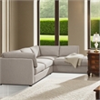 CRO Decor Modern White L-Shaped  Fabric Sectional Sofa-right sofa