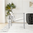 CRO Decor White Stainless Steel Double-Layer Saddle Leather Chair