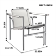 CRO Decor White Stainless Steel Double-Layer Saddle Leather Chair