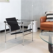 CRO Decor Black Stainless Steel Double-Layer Saddle Leather Chair