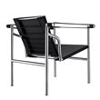 CRO Decor Black Stainless Steel Double-Layer Saddle Leather Chair