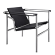 CRO Decor Black Stainless Steel Double-Layer Saddle Leather Chair