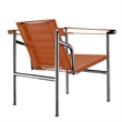 CRO Decor Amber Stainless Steel Double-Layer Saddle Leather Chair
