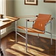 CRO Decor Amber Stainless Steel Double-Layer Saddle Leather Chair