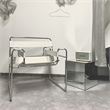 Saddle Leather Armchair Stainless Steel Frame Accent Chair - White
