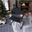 Saddle Leather Accent Chair Stainless Steel Arm Chair Dining Chair - Black
