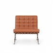 CRO Decor Mid Century Leather Amber Recliner Chair with Stainless Steel Frame