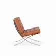 CRO Decor Mid Century Leather Amber Recliner Chair with Stainless Steel Frame