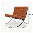 CRO Decor Mid Century Leather Amber Recliner Chair with Stainless Steel Frame
