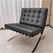 CRO Decor Mid Century Leather Black Recliner Chair with Stainless Steel Frame