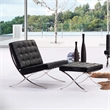 CRO Decor Mid Century Leather Black Recliner Chair with Stainless Steel Frame
