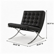 CRO Decor Mid Century Leather Black Recliner Chair with Stainless Steel Frame