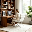 CRO Decor Mid Century Leather White Recliner Chair with Stainless Steel Frame