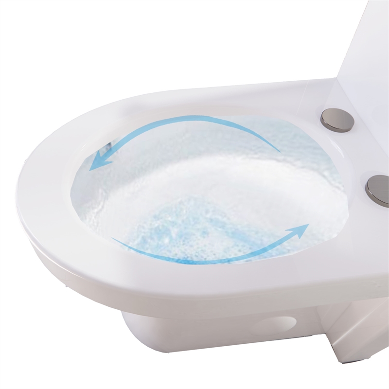 CRO Decor Modern Ceramic Compact Toilet with Double Flush in White