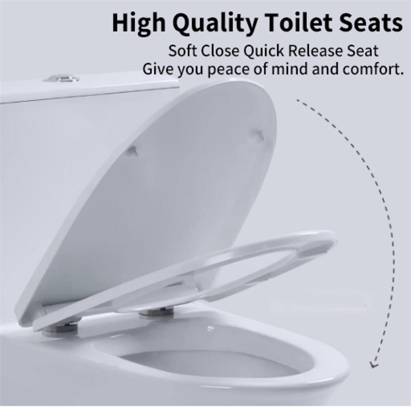 CRO Decor Modern Ceramic Compact Toilet with Double Flush in White