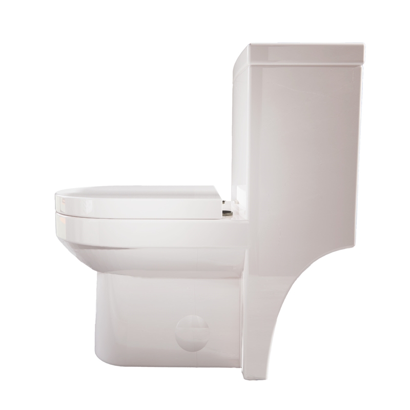 CRO Decor Modern Ceramic Compact Toilet with Double Flush in White