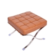 CRO Decor Modern Tufted Genuine Leather Ottoman Leisure Stool - Amber