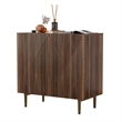 Brown Vintage Fluted Sideboard Cabinet with Metal Legs & Adjustable Shelf
