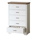 White/5-drawer