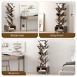 360-Degree Rotating Double V Bookcase with Lockable Wheels & Storage - Brown