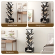 360-Degree Rotating Double V Bookcase with Lockable Wheels & Storage - Black
