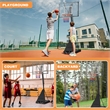 Black Portable Adjustable Basketball Hoop with Adjustable Height for All Ages