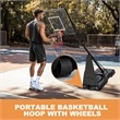 Black Portable Adjustable Basketball Hoop with Adjustable Height for All Ages