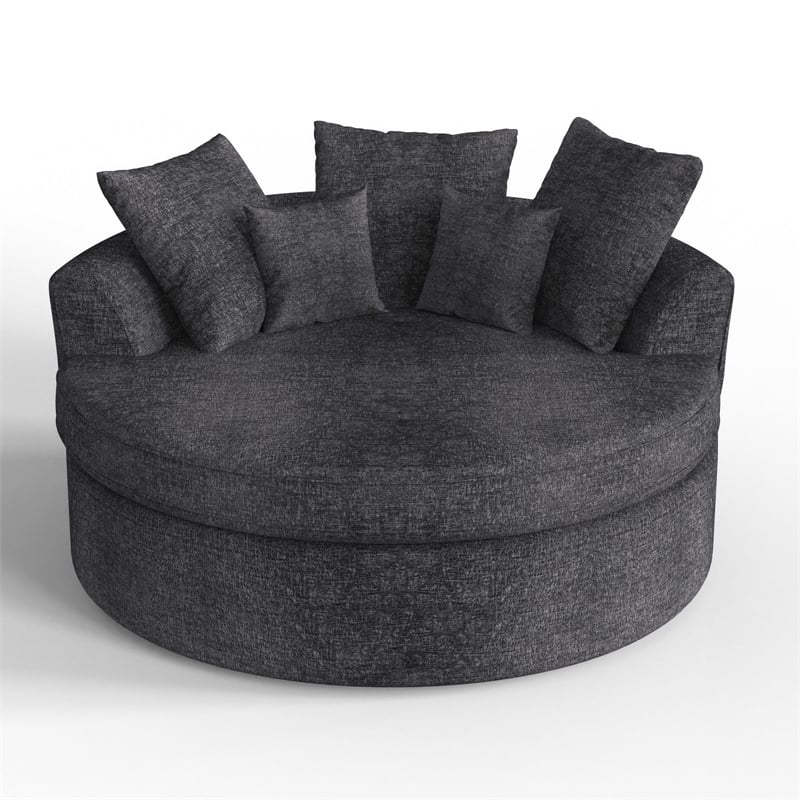 CRO Decor Dark Gray Fabric free-install fully foam-filled Compressed sofa