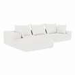 White L-shaped  Chenille free-install fully foam-filled Compressed sofa