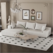 White L-shaped  Chenille free-install fully foam-filled Compressed sofa
