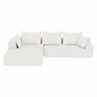 White L-shaped  Chenille free-install fully foam-filled Compressed sofa
