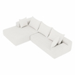 White L-shaped  Chenille free-install fully foam-filled Compressed sofa