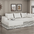 White L-shaped  Chenille free-install fully foam-filled Compressed sofa