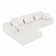 White L-shaped  Chenille free-install fully foam-filled Compressed sofa