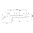 Blue L-shaped Chenille free-install fully foam-filled Compressed sofa