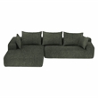 Green L-shaped Chenille free-install fully foam-filled Compressed sofa