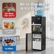 Silver Stainless Steel 4-in-1 Water Dispenser with Built-in Ice Maker