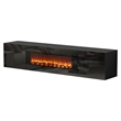 Black Floating TV Stand with Fireplace - 70 Inch Engineered Wood Entertainment Center