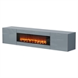 Gray Floating TV Stand with Fireplace - 70 Inch Engineered Wood Entertainment Center