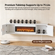 White Floating TV Stand with Fireplace - 70 Inch Engineered Wood Entertainment Center