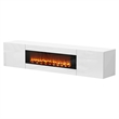 White Floating TV Stand with Fireplace - 70 Inch Engineered Wood Entertainment Center