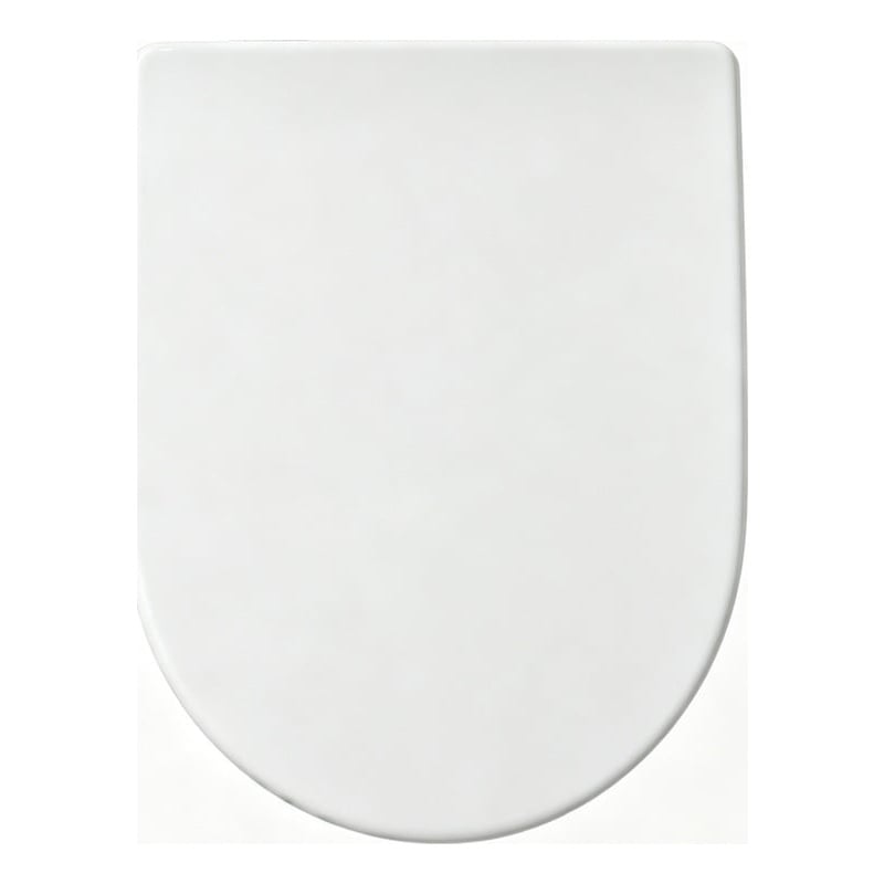White Polypropylene U-Shaped Toilet Seat with Cover 17.72 x 13.98 in