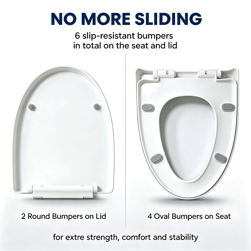 White Polypropylene V-Shaped Toilet Seat with Cover 18.11 x 14.57 in