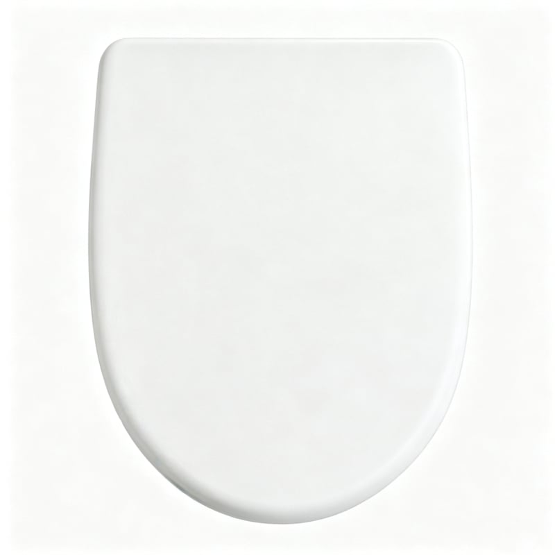 White Polypropylene V-Shaped Toilet Seat with Cover 18.11 x 14.57 in