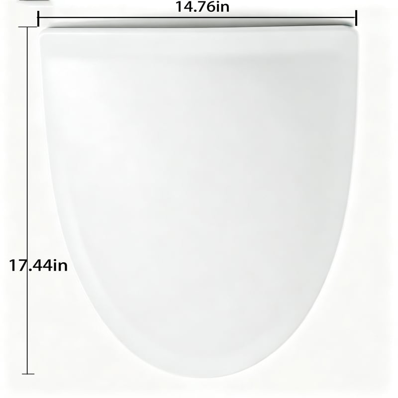 White Polypropylene V-Shaped Toilet Seat with Cover 17.44 x 14.76 in