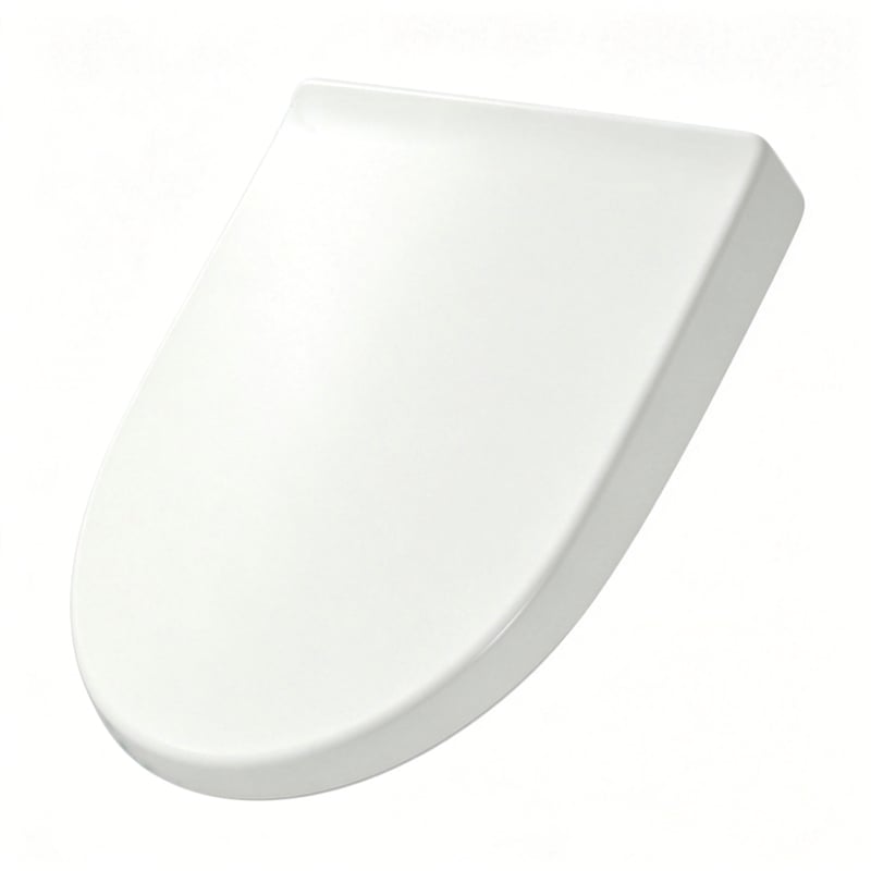 White Polypropylene V-Shaped Toilet Seat with Cover 17.44 x 14.76 in