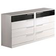 Best Master Bahamas 8-Drawer Poplar Wood Bedroom Dresser in Black/White