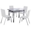 Best Master Bailee Modern Faux Leather Dining Side Chair in White (Set of 4)