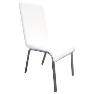 Best Master Bailee Modern Faux Leather Dining Side Chair in White (Set of 4)